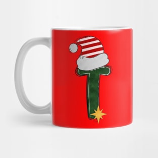 Letter T - Christmas Letter Mug